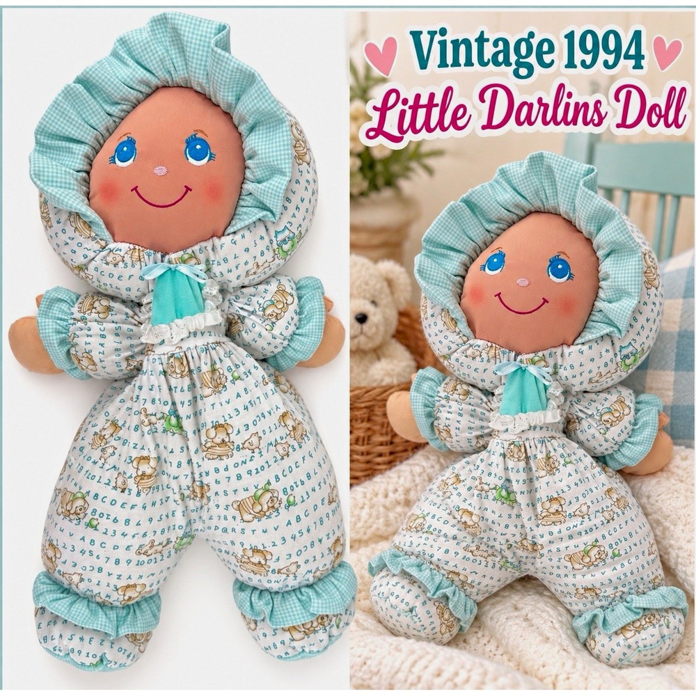 Little Darlins 1994 Little Darlins Doll Well MadeToy ABC Alphabet Soft Plush Vtg